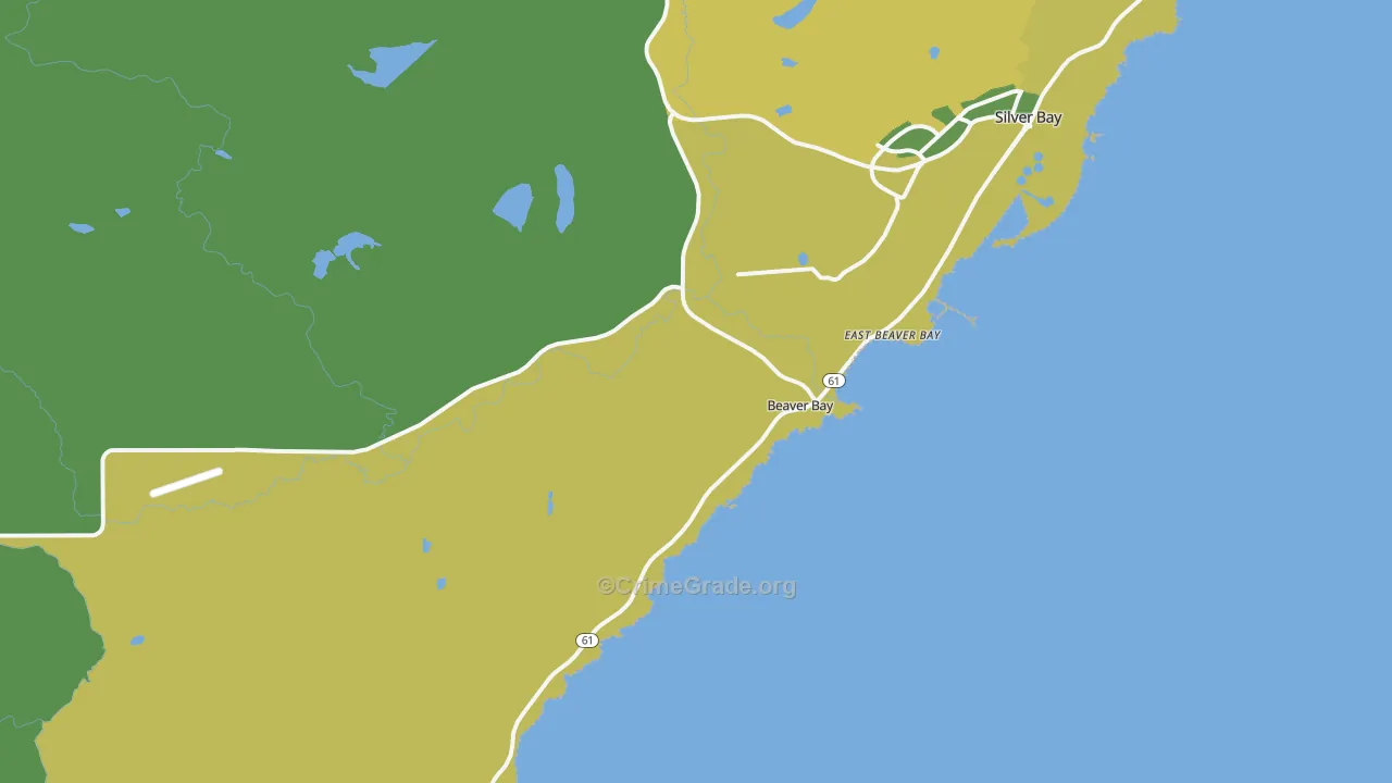 Beaver Bay, MN Map of Assault Rates