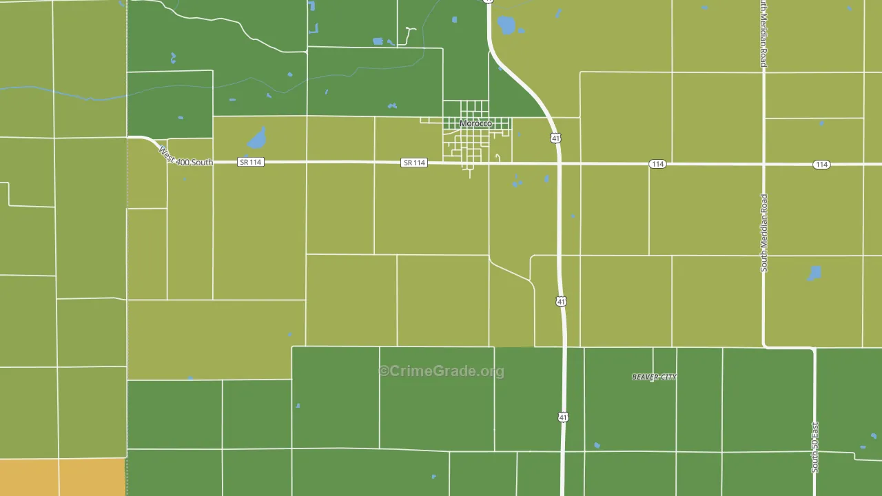 Beaver City, IN Map of Assault Rates