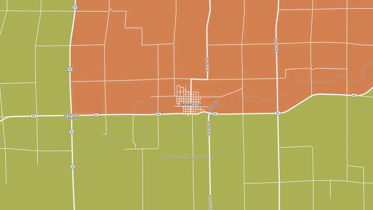 Beaver City, NE Map of Assault Rates