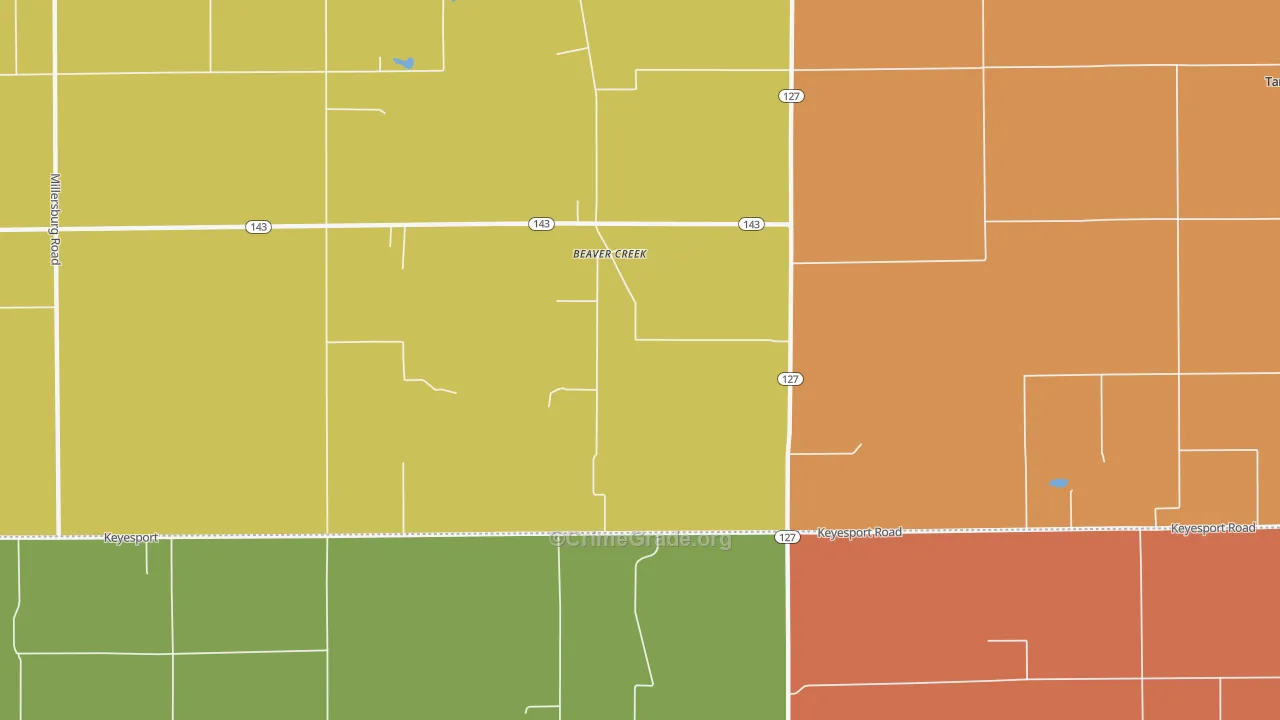 Beaver Creek, IL Map of Assault Rates