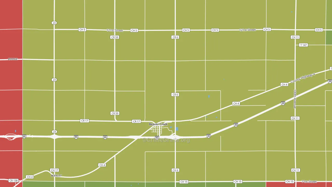 Beaver Creek, MN Map of Assault Rates
