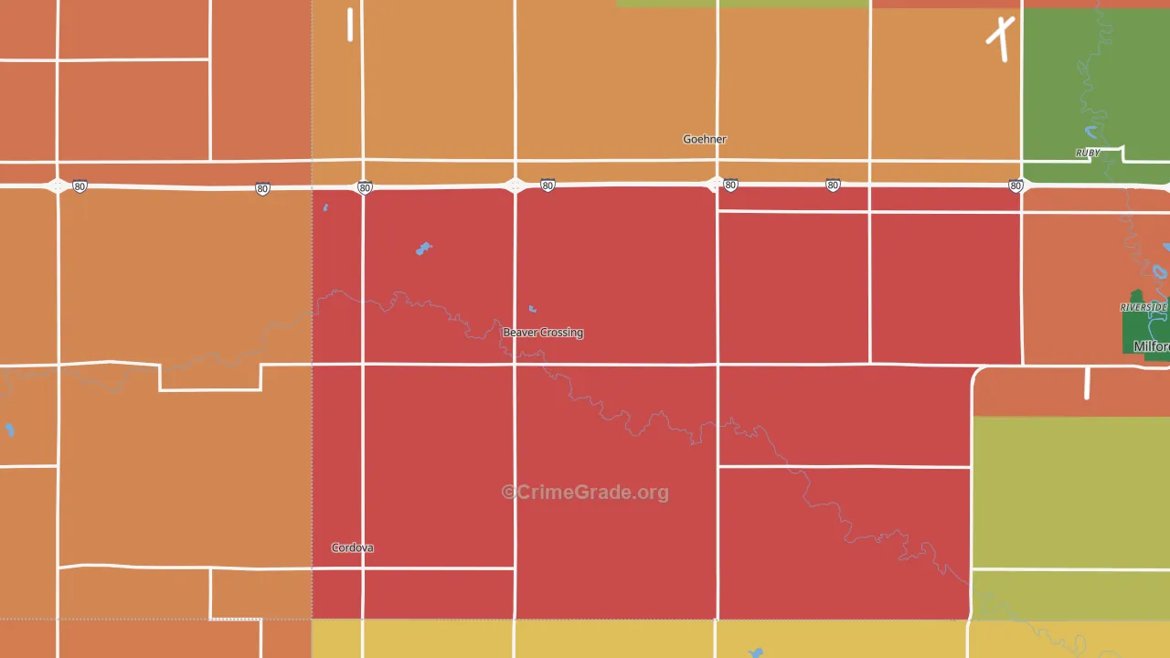 Beaver Crossing, NE Map of Assault Rates
