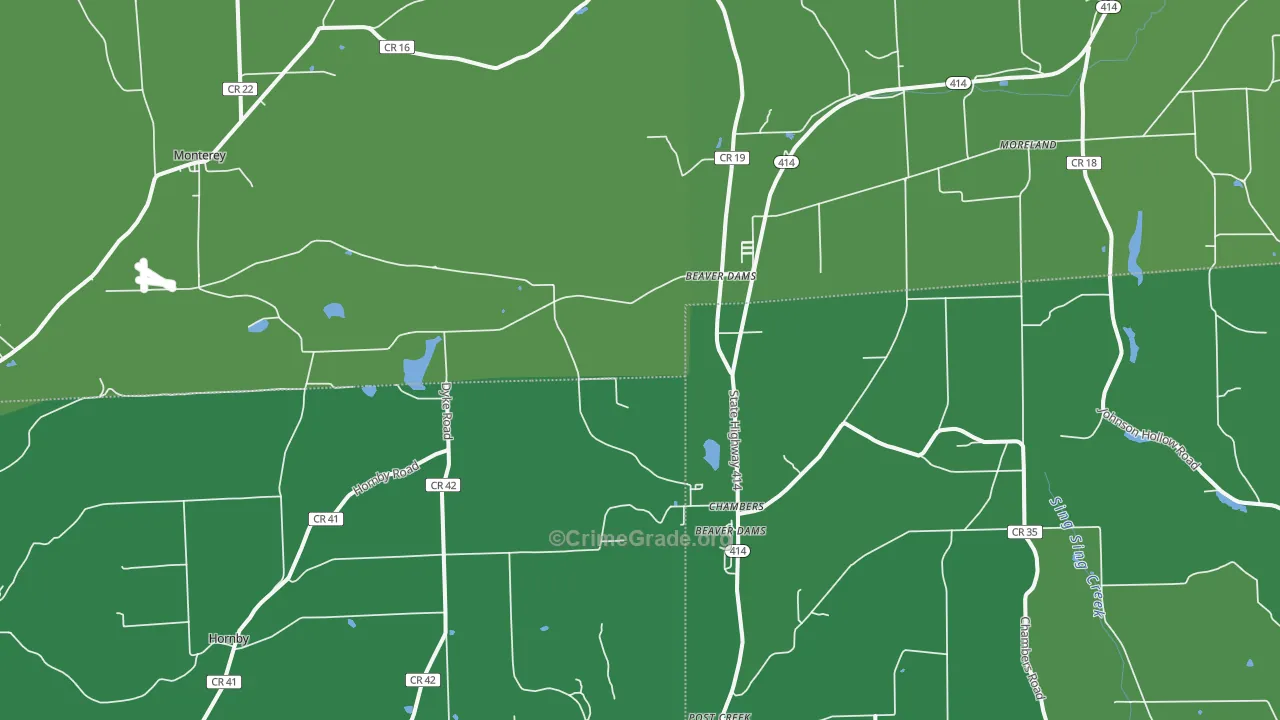 Beaver Dams, NY Map of Assault Rates