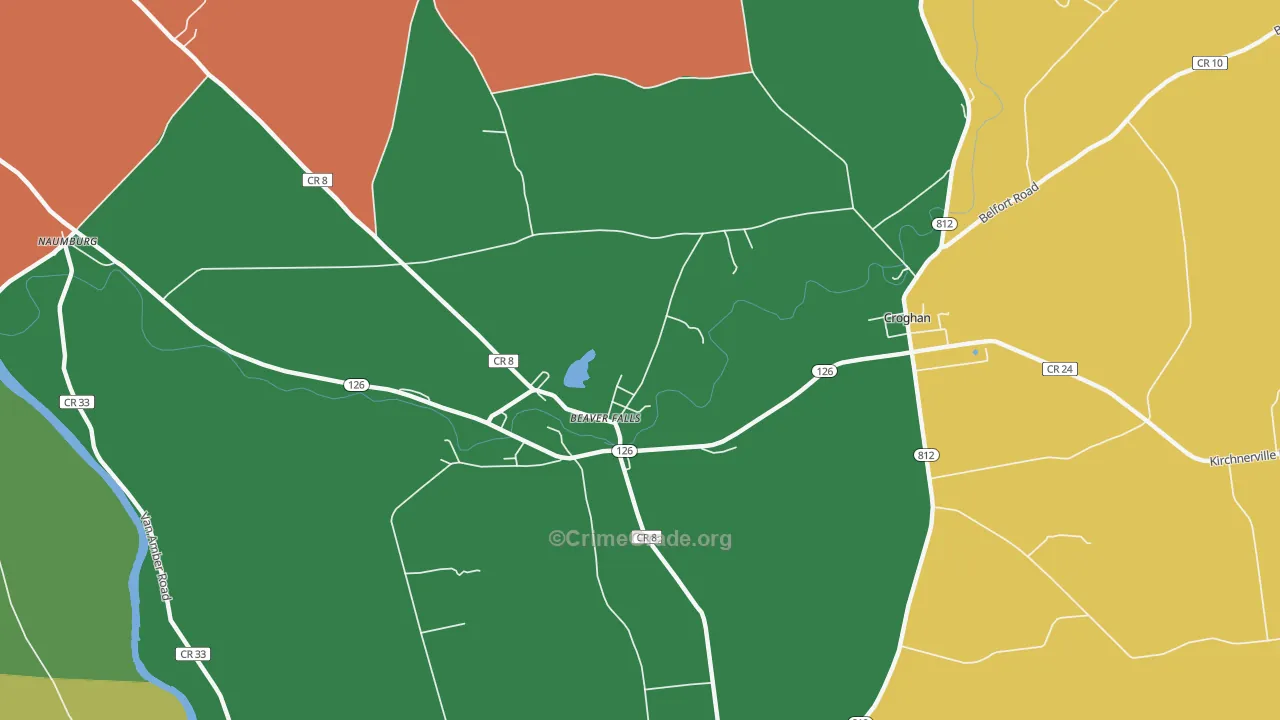 Beaver Falls, NY Map of Assault Rates