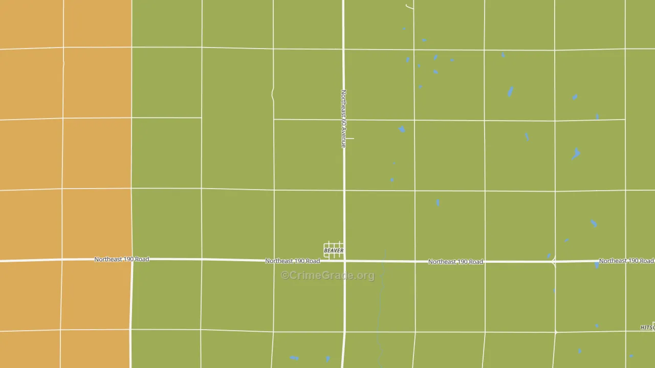 Beaver, KS Map of Assault Rates