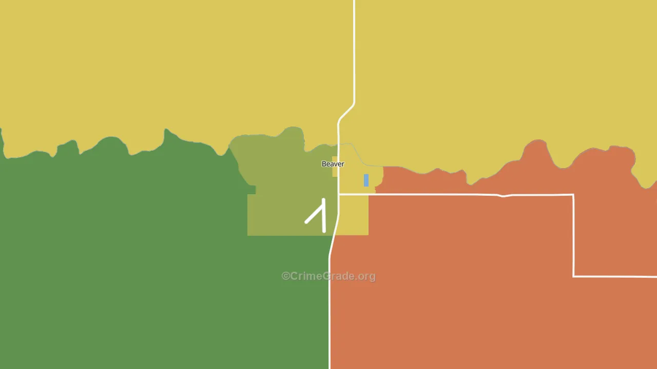 Beaver, OK Map of Assault Rates
