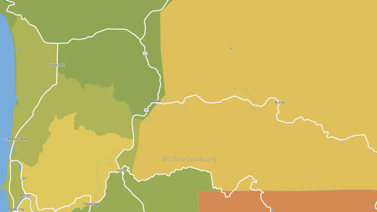 Beaver, OR Map of Assault Rates