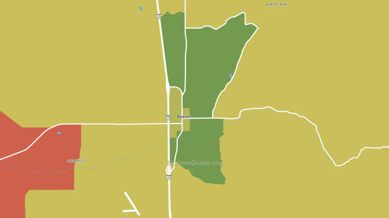 Beaver, UT Map of Assault Rates