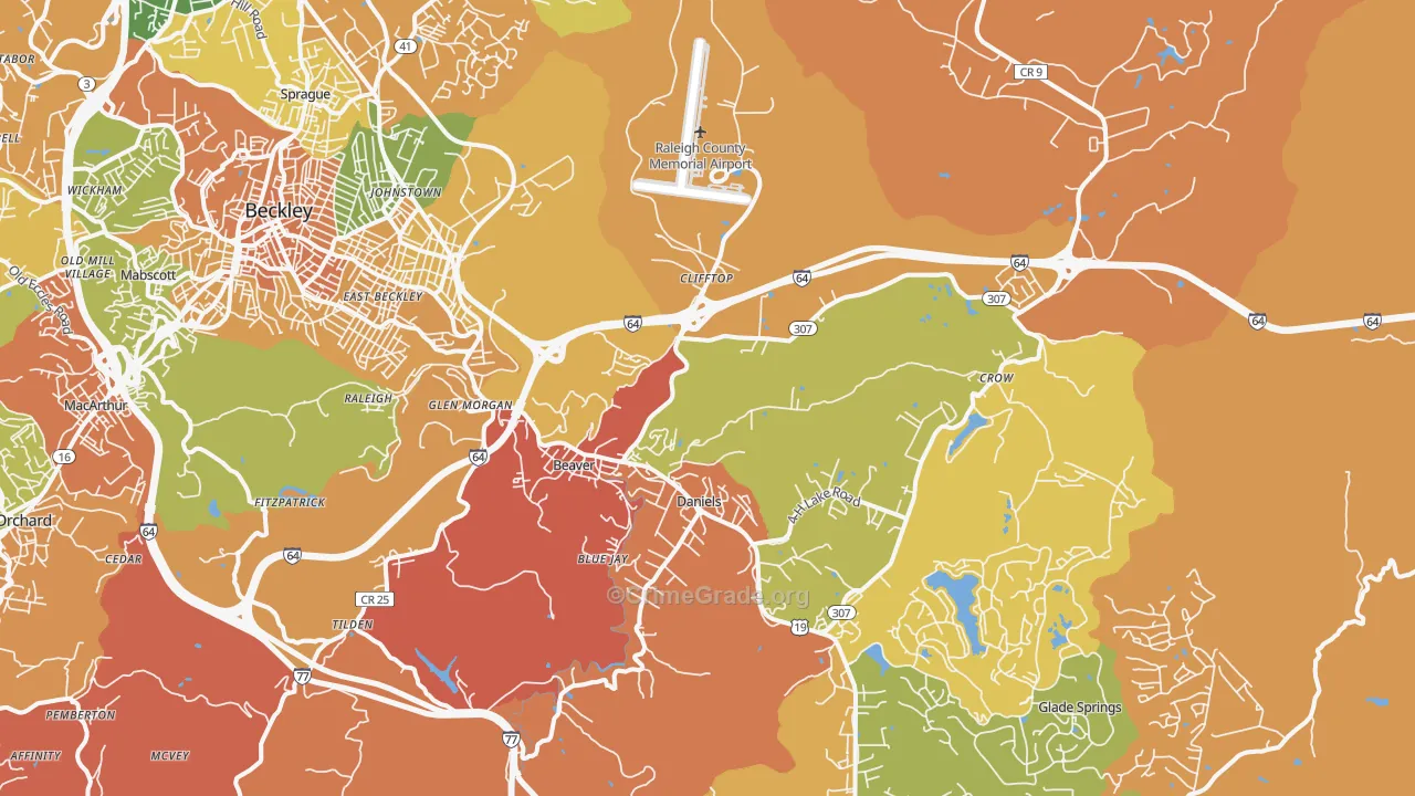 Beaver, WV Map of Assault Rates