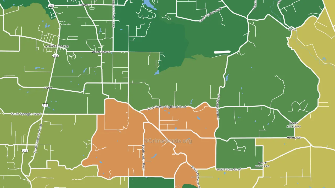 Beavercreek, OR Map of Assault Rates