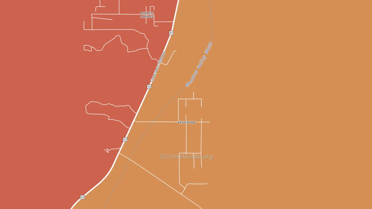 Beaverdam, NV Map of Assault Rates