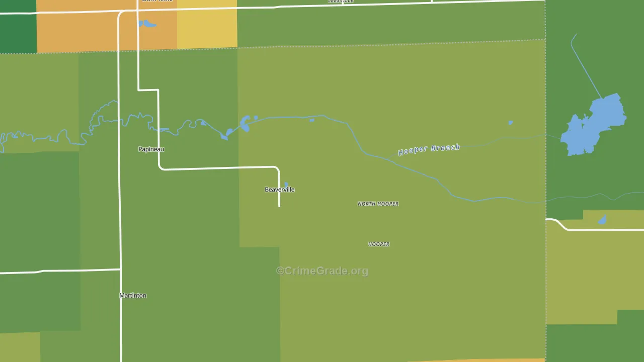 Beaverville, IL Map of Assault Rates