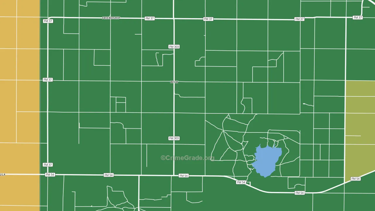 Beck, TX Map of Assault Rates