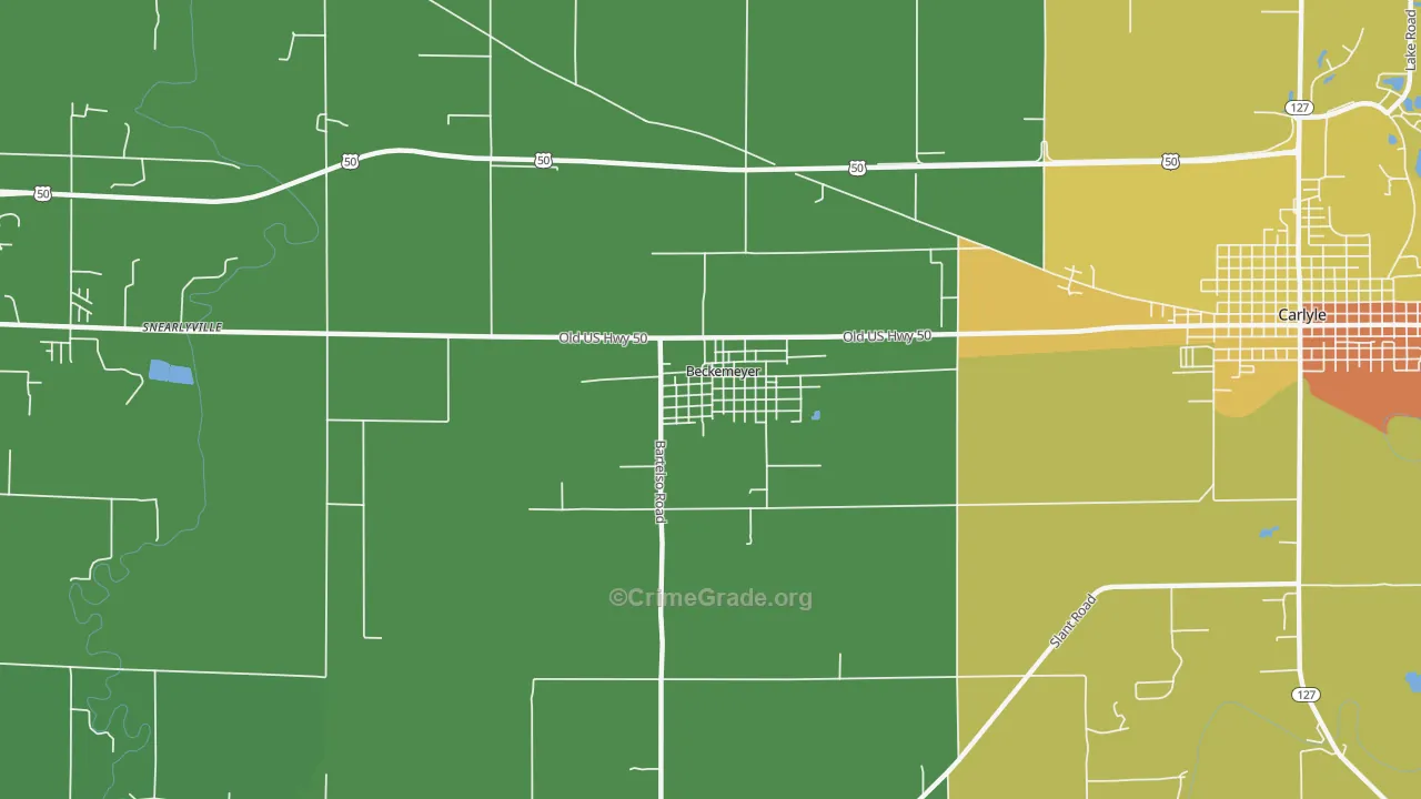 Beckemeyer, IL Map of Assault Rates