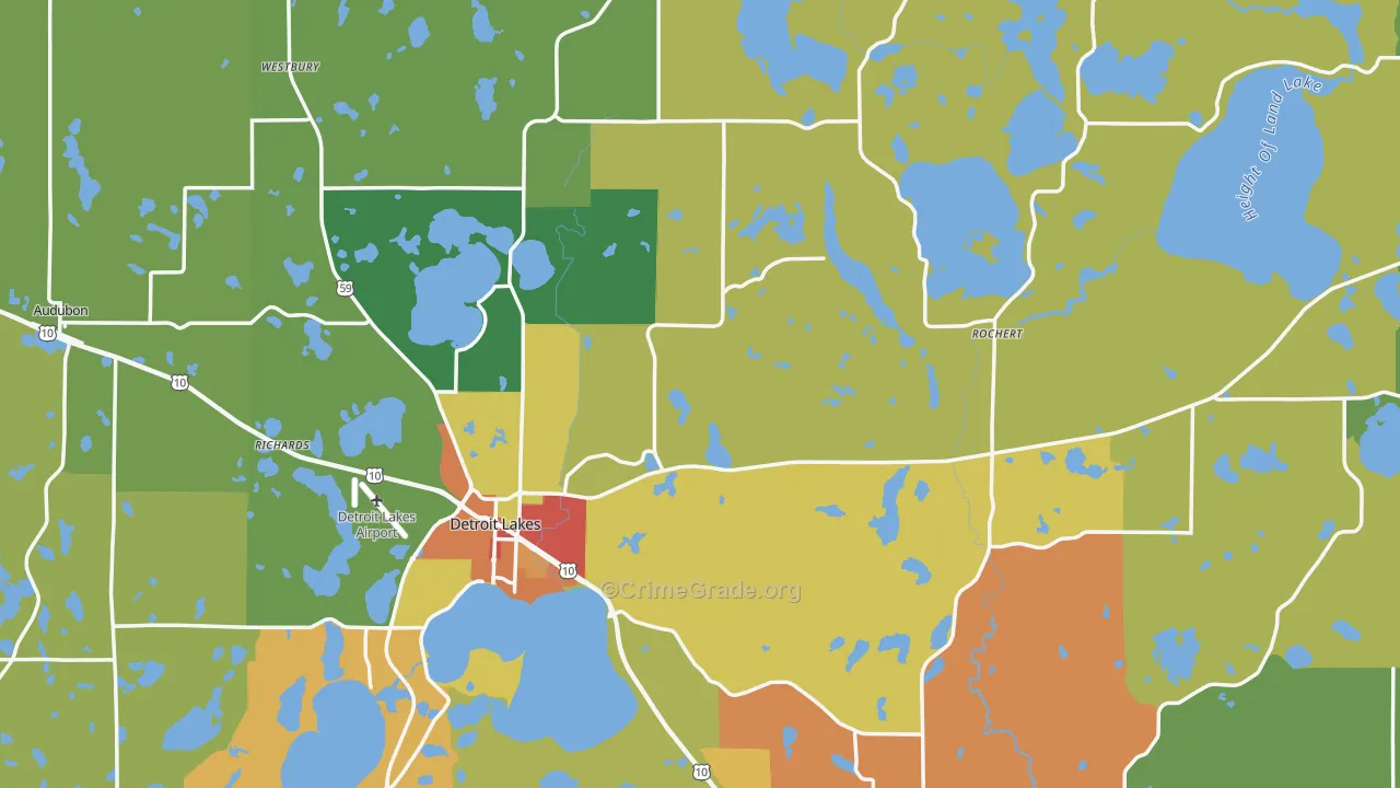 Becker County, MN Map of Assault Rates