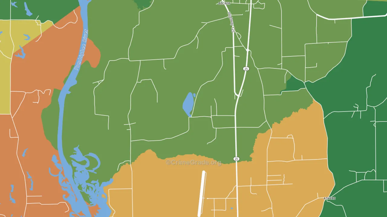 Becker, MS Map of Assault Rates