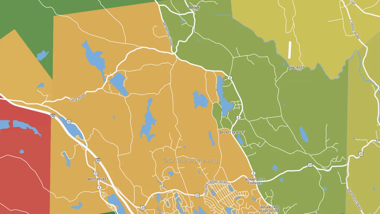 Becket, MA Map of Assault Rates