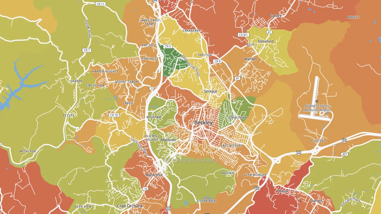 Beckley, WV Map of Assault Rates