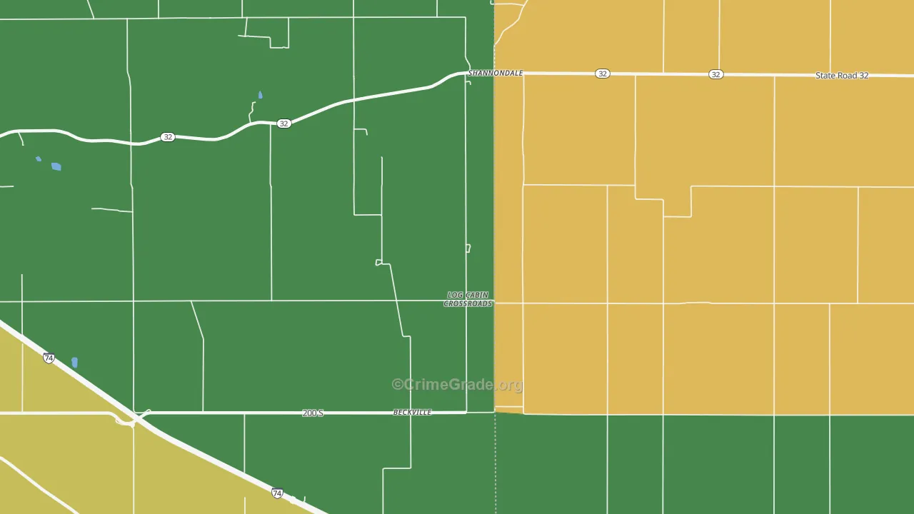 Beckville, IN Map of Assault Rates