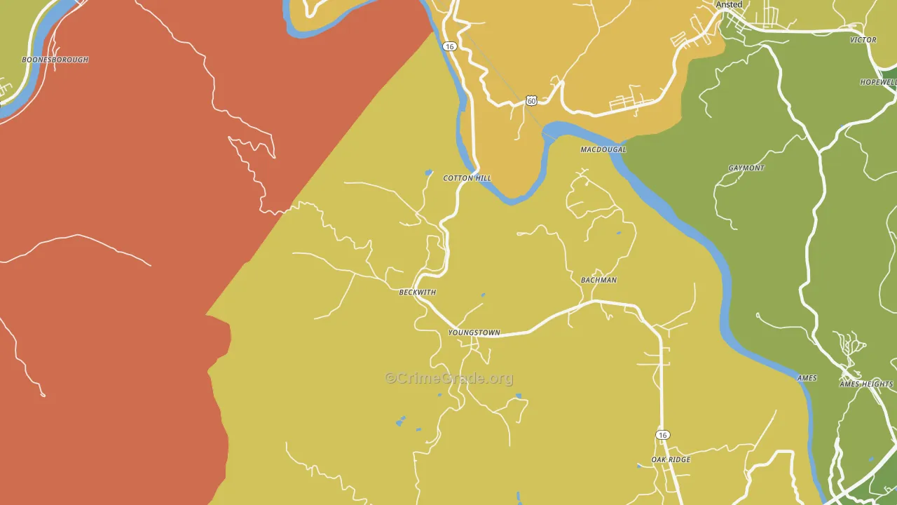 Beckwith, WV Map of Assault Rates