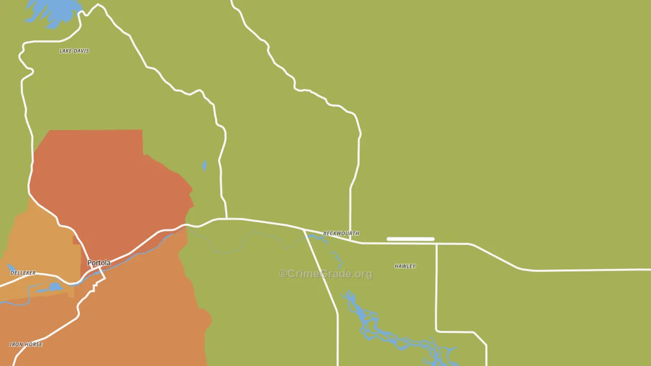 Beckwourth, CA Map of Assault Rates