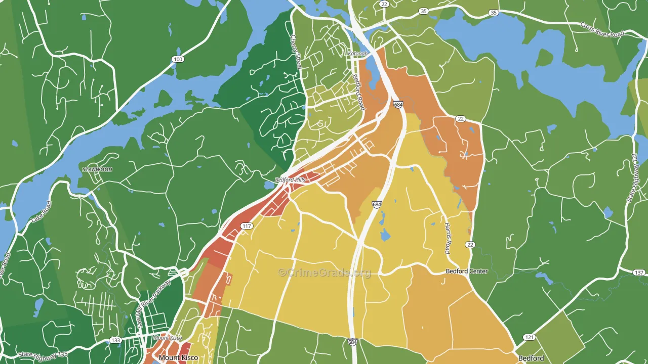 Bedford Hills, NY Map of Assault Rates