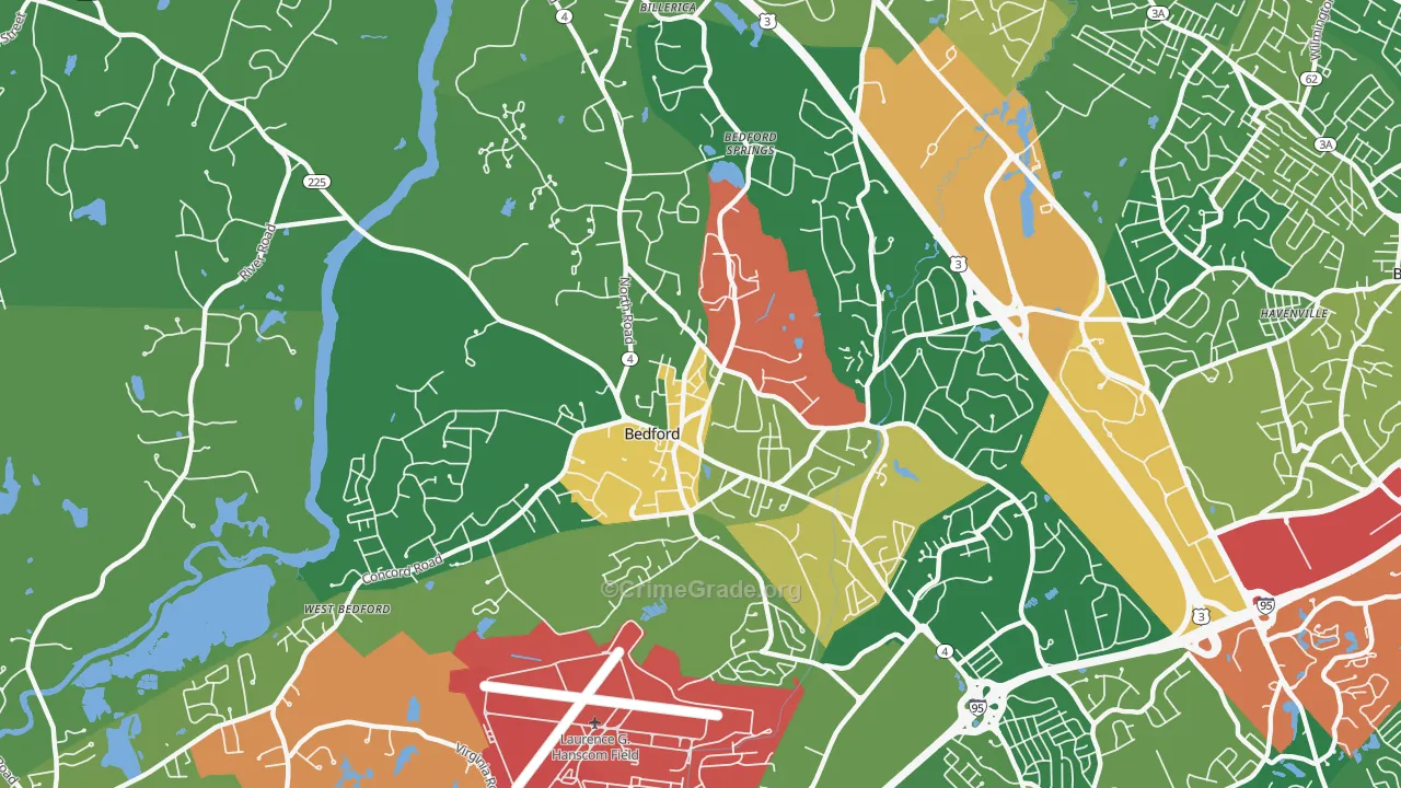 Bedford, MA Map of Assault Rates