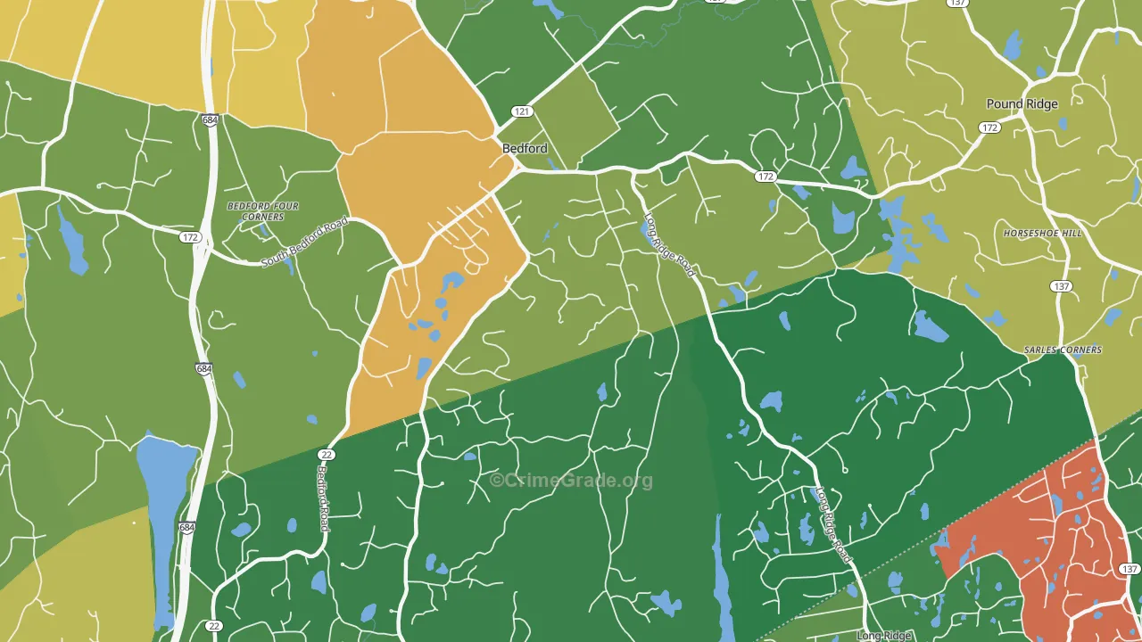 Bedford, NY Map of Assault Rates