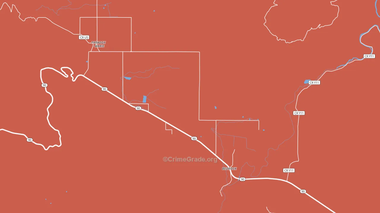 Bedrock, CO Map of Assault Rates
