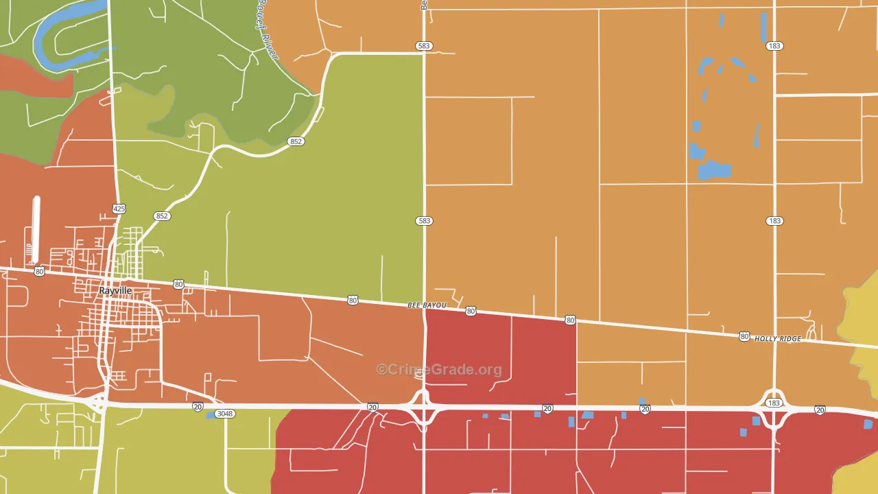 Bee Bayou, LA Map of Assault Rates
