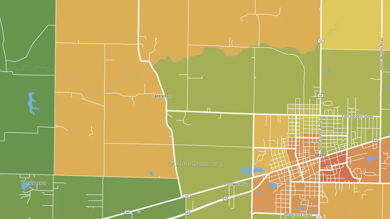 Bee Ridge, IN Map of Assault Rates