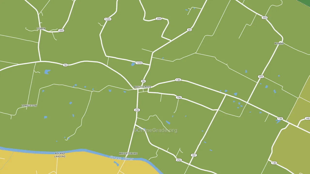 Beech Grove, KY Map of Assault Rates