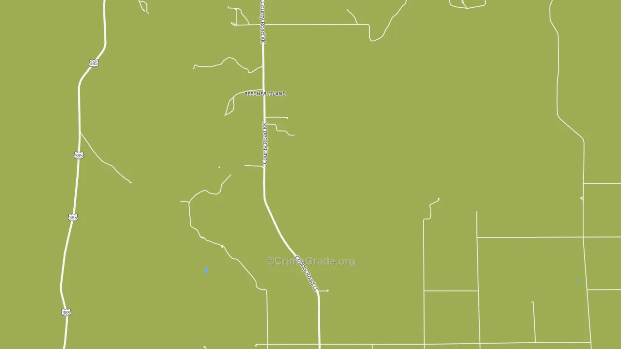 Beecher Island, CO Map of Assault Rates