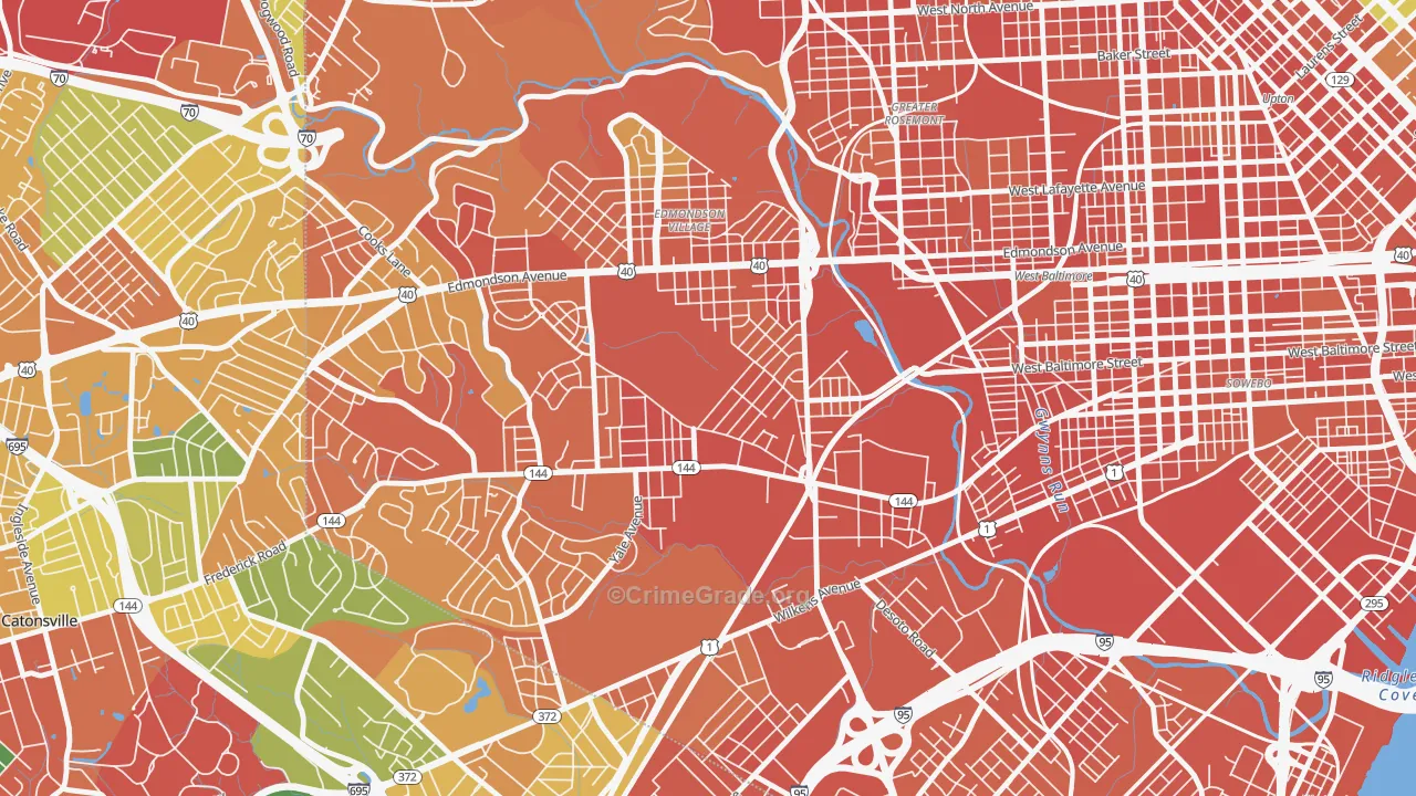 Beechfielf-Irvington Area, Baltimore, MD Map of Assault Rates
