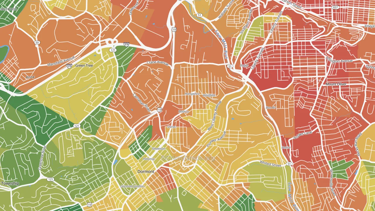 Beechview, Pittsburgh, PA Map of Assault Rates