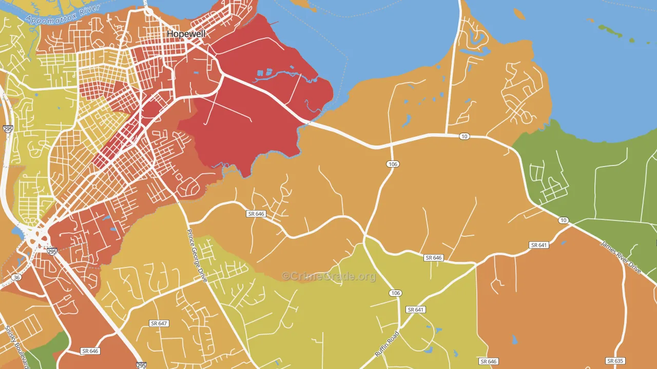Beechwood Manor, VA Map of Assault Rates