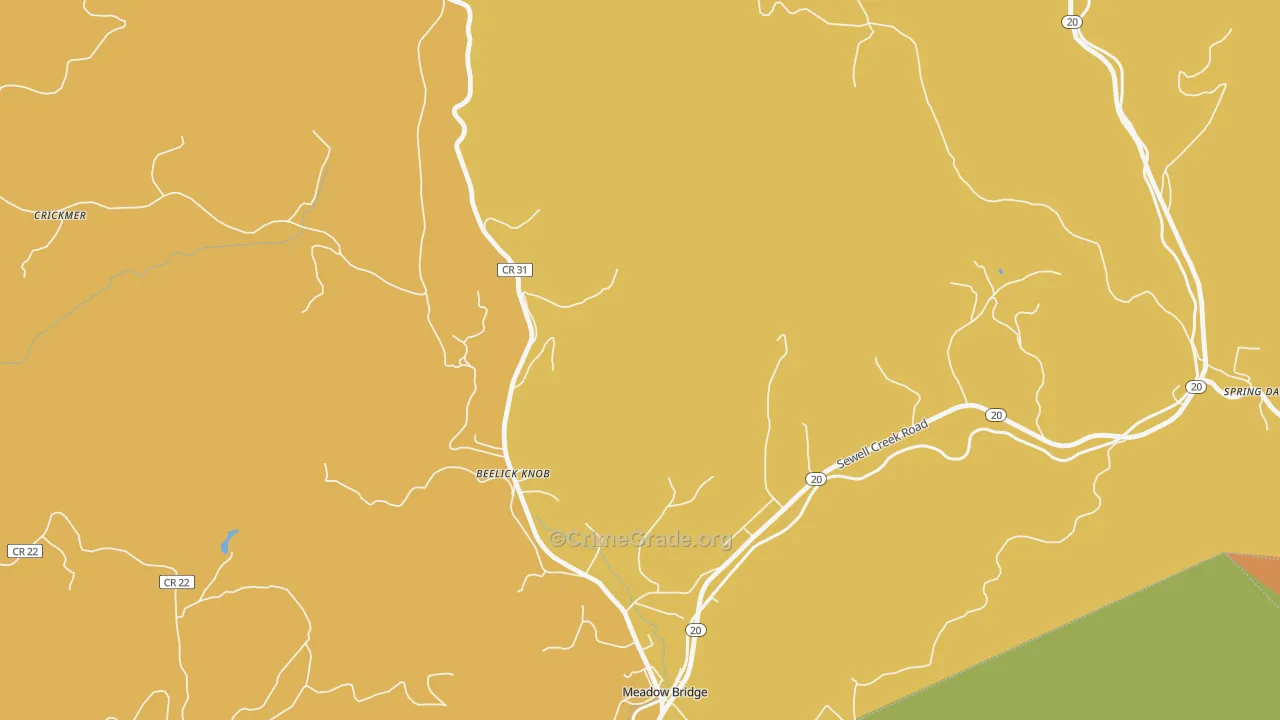 Beelick Knob, WV Map of Assault Rates