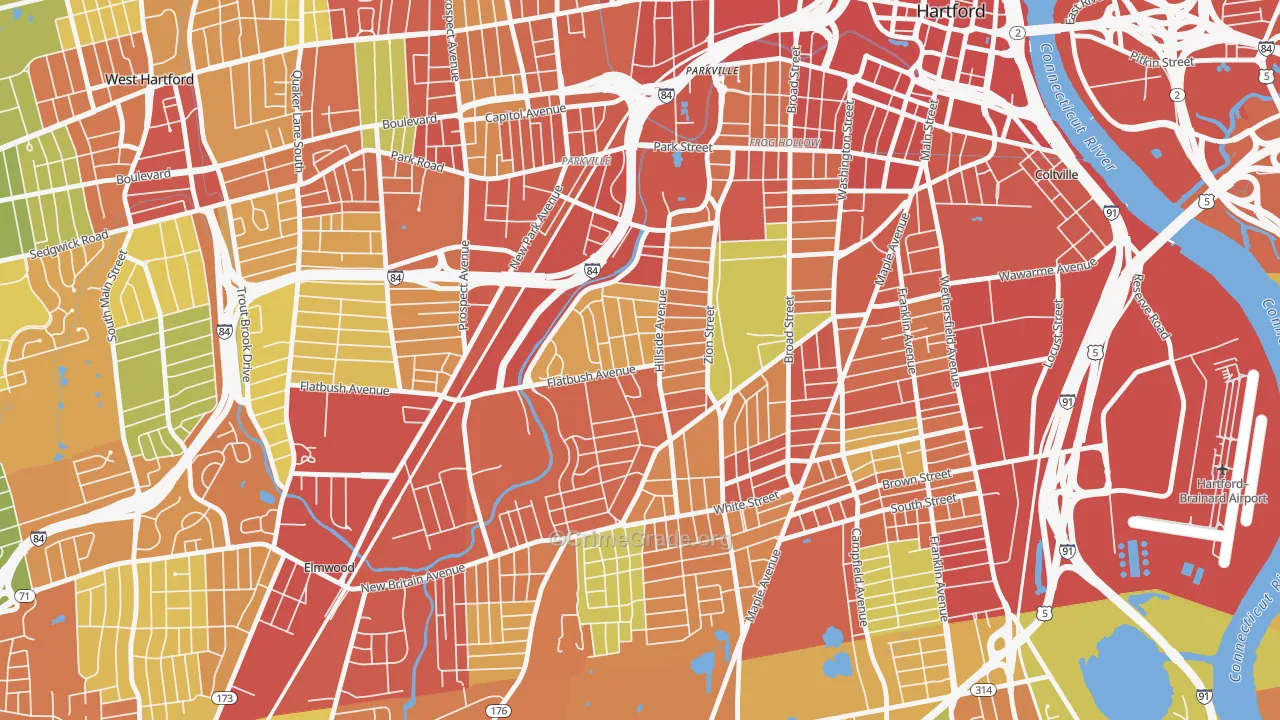 Behind The Rocks, Hartford, CT Map of Assault Rates