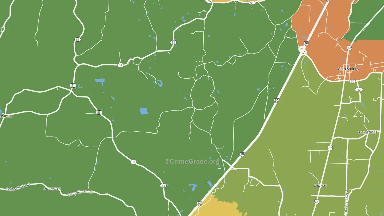 Beirne, AR Map of Assault Rates