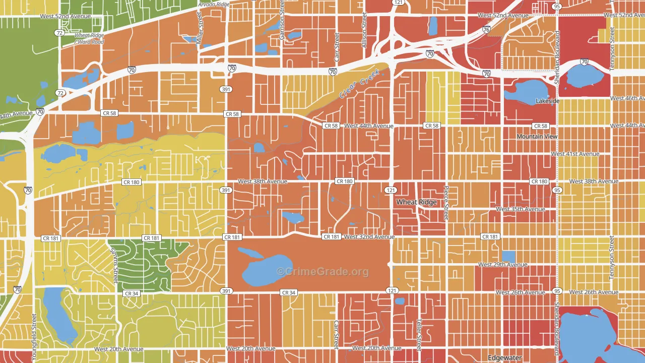 Bel Aire, Wheat Ridge, CO Map of Assault Rates