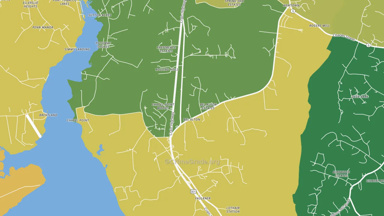 Bel Alton, MD Map of Assault Rates