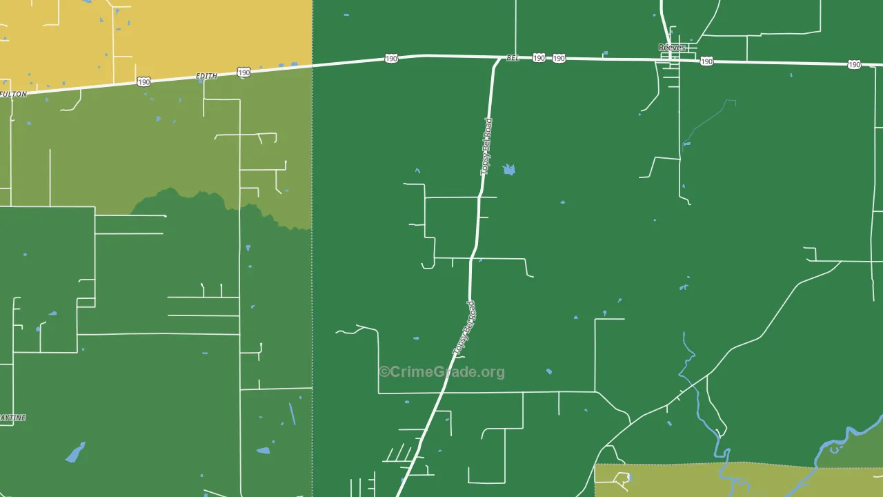 Bel, LA Map of Assault Rates