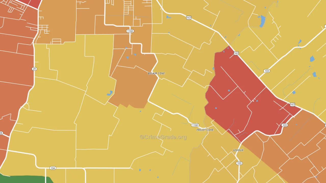 Belair Cove, LA Map of Assault Rates