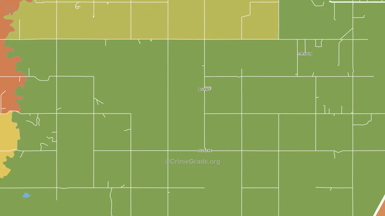 Beland, OK Map of Assault Rates