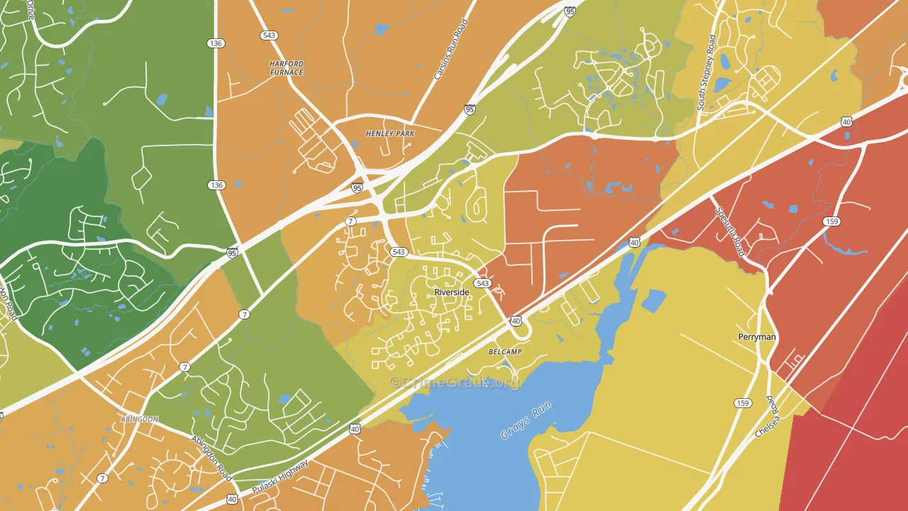 Belcamp, MD Map of Assault Rates