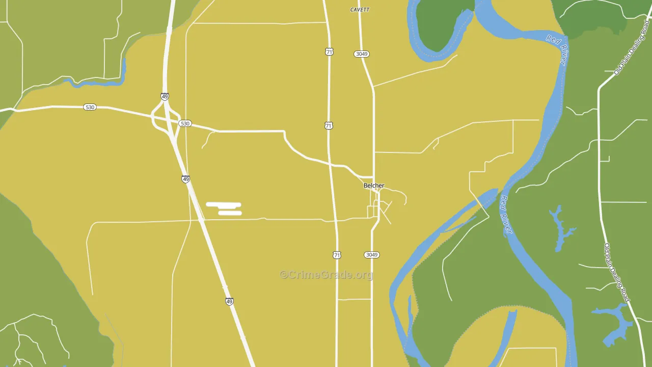 Belcher, LA Map of Assault Rates