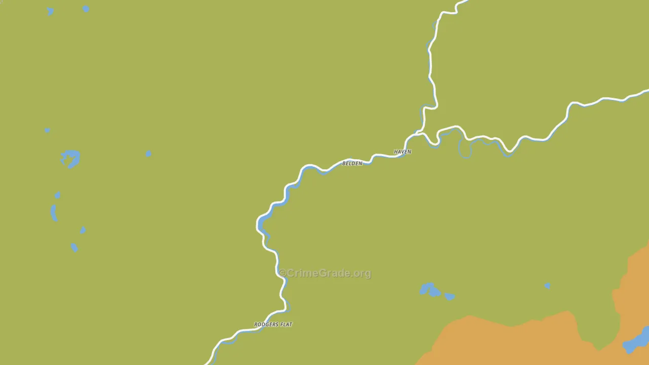 Belden, CA Map of Assault Rates