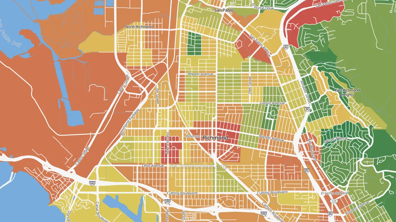 Belding Woods, Richmond, CA Map of Assault Rates