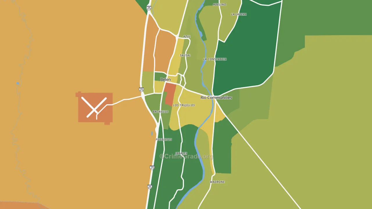 Belen, NM Map of Assault Rates