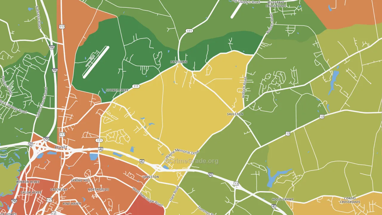 Belfast, NC Map of Assault Rates